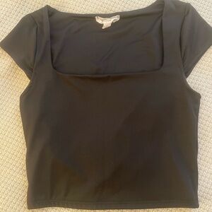 Elegant Black Square Neck Blouse
